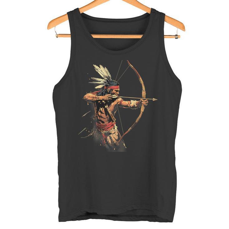 Indio Nativo Americano Jefe Flecha Arco Orgullo Nativo Americano Camiseta sin mangas