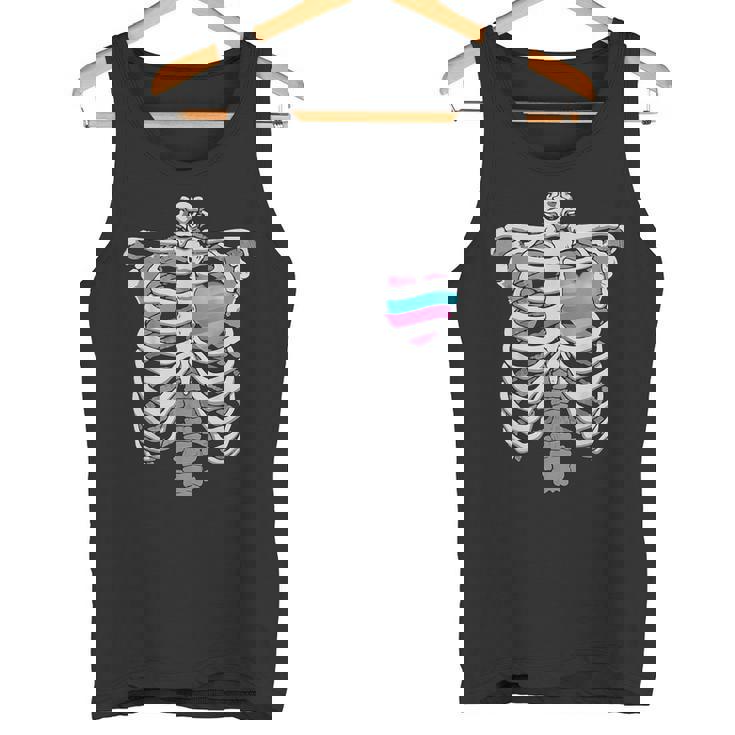 Intersex 心臓骨 誇り 両性的なプライドへのギフト タンクトップ