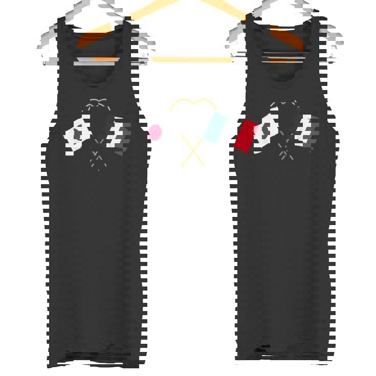 Japanese Flag France Flag フランス遺産 フランスのルーツ 日本の国旗 フランスの国旗 タンクトップ