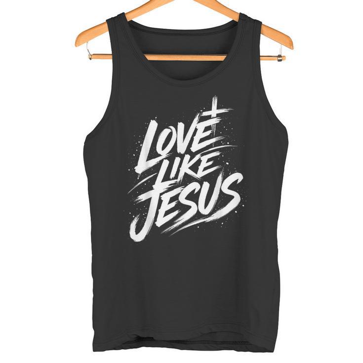 Jesus Love Like Jesus 十字架 クリスチャン タンクトップ