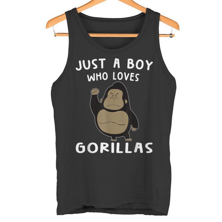 Just A Boy Who Loves Gorillas Gorilla Lover タンクトップ