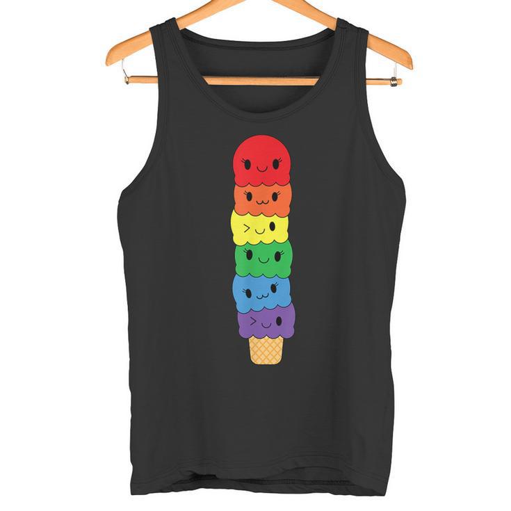 Kawaii Gay アイスクリーム Lgbt プライド レインボー プライド 月間 タンクトップ