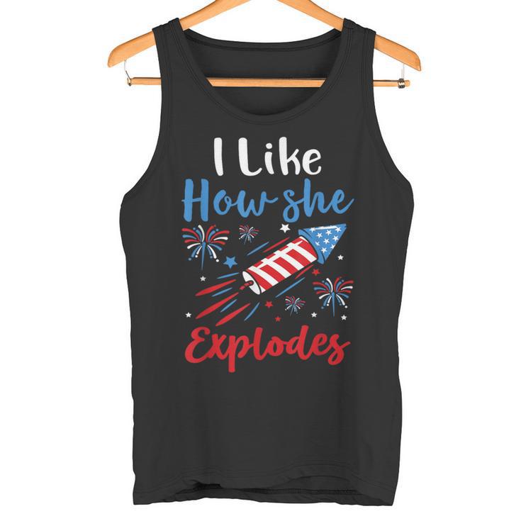 I Likehe Explodes Fireworks 4Th Of July カップル タンクトップ