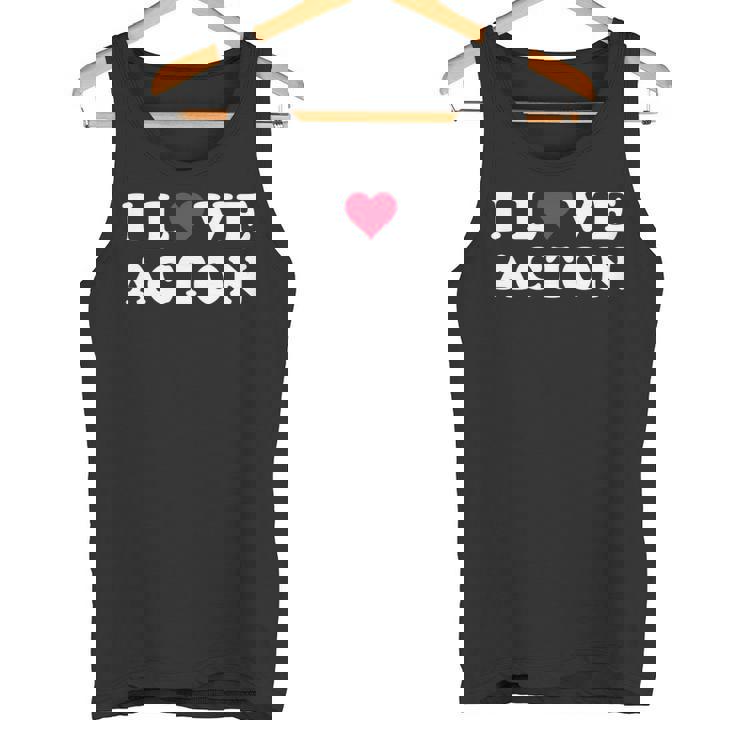 I Love Acton マッチング ガールフレンド&ボーイフレンド アクトン名 長袖tシャツ タンクトップ