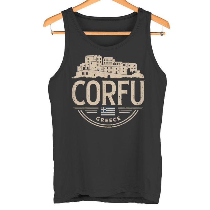 Motif Graphiqueintage De Corfou En Grèce Débardeur e