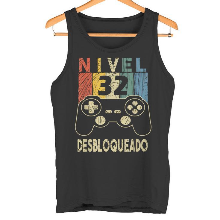 Nivel 32 Desbloqueado Gamer 32 Años Cumpleaños Camiseta sin mangas