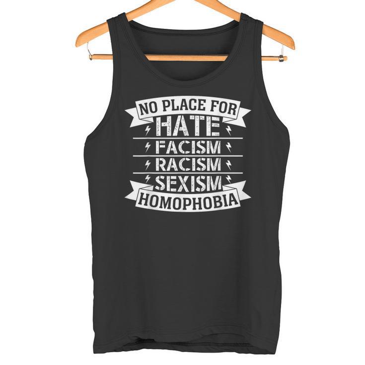 No Place For Hate Facism Racism 平等人権 タンクトップ