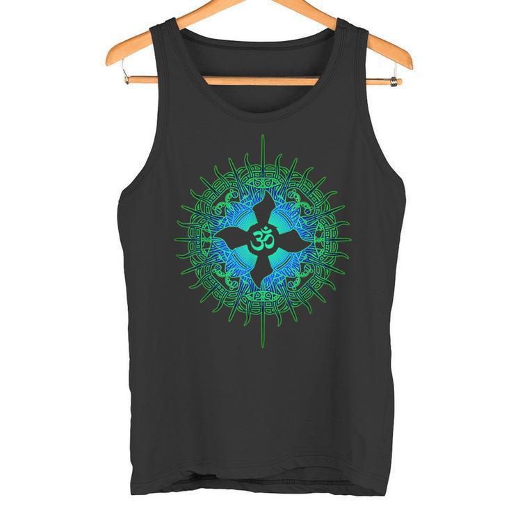 Om Psytrance Goa Psy Rave サイケデリックフェスティバルギフトアイデア タンクトップ