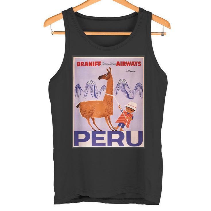 Peru レトロ ヴィンテージ 航空会社 トラベルポスター タンクトップ