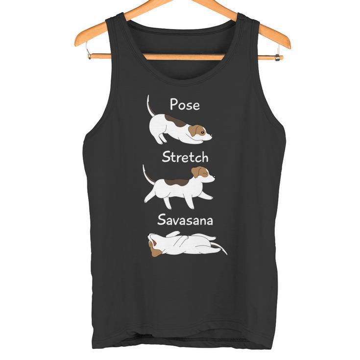 Posetretchavasanaジャック・ラッセル・テリア犬 長袖tシャツ タンクトップ