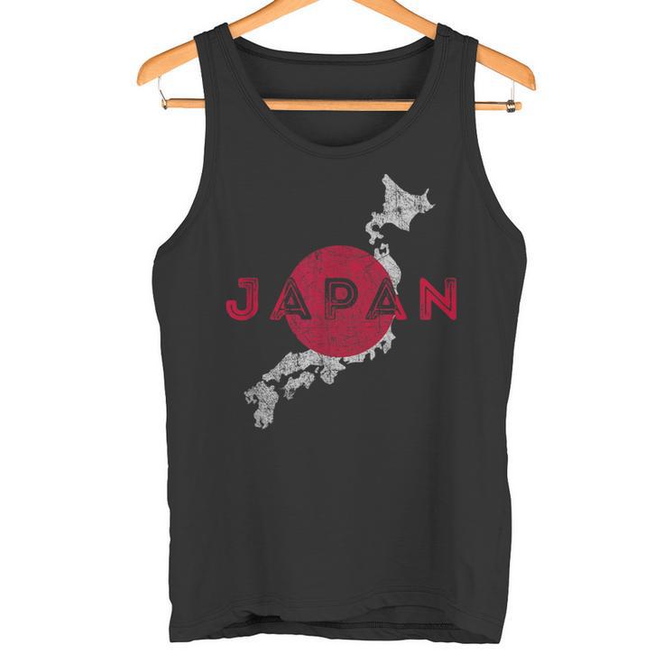 Recuerdo De Bandera Y Mapa Japonés Japón Camiseta sin mangas