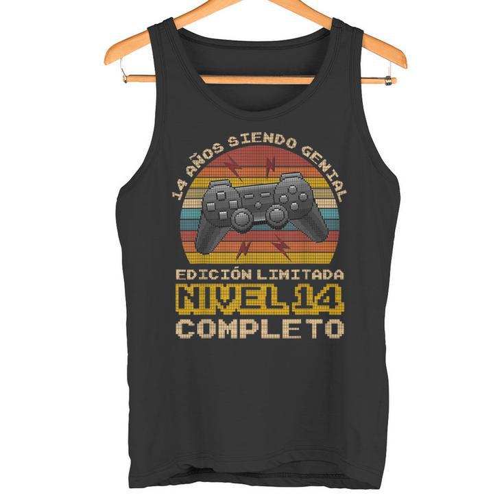 Regalo De Cumpleaños 14 Años Gamer Nivel 14 Completo Camiseta sin mangas