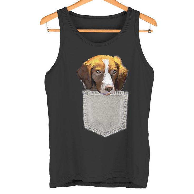 Spaniel Bretón Perro En Un Bolsillo Dog In A Pocket Camiseta sin mangas
