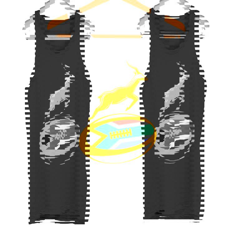 Springbok ラグビーボール & 南アフリカ国旗 メンズ レディース キッズ タンクトップ