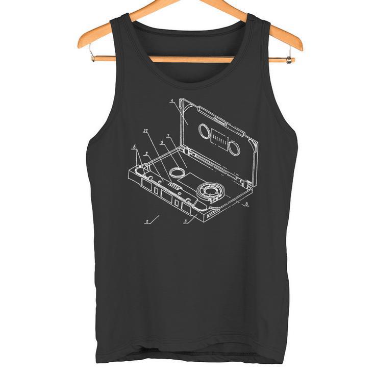 Vintage Blueprint Cinta De Audio Para Casete Retro Camiseta sin mangas