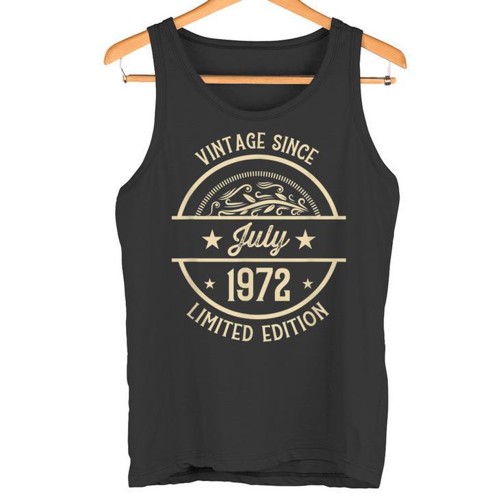 Vintage De Cumpleaños Desde Julio De 1972 Camiseta sin mangas
