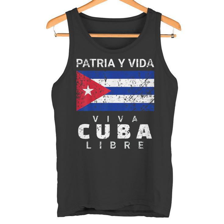 Viva Cuba Libre Patria Yida Bandera Cubana Apenada Camiseta sin mangas