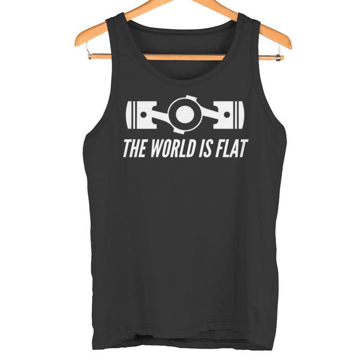 The World Is Flat Jdm ドイツレースカーフラットフォーボクサーエンジン 長袖tシャツ タンクトップ