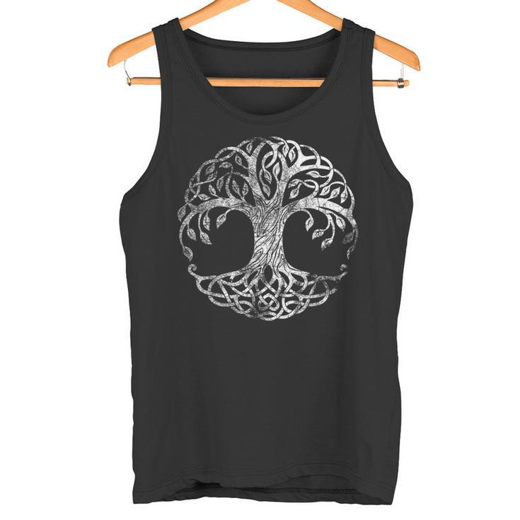 Yggdrasil Tree Of Life バイキング ノルウェー風 ルーン風 ホワイトシンボル タンクトップ
