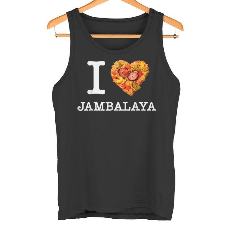 “I Love Jambalaya” のジャンバラヤ好き向けデザイン タンクトップ