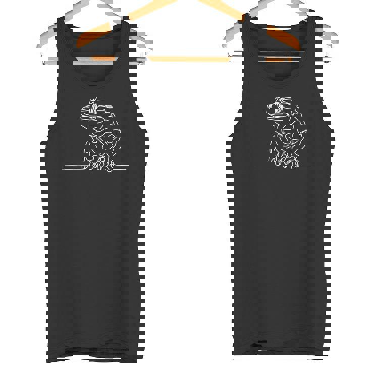 エレガントなラインアート ガーゴイル ヤモリ 爬虫類 タンクトップ