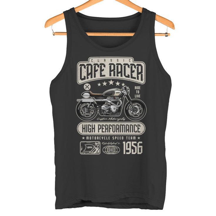 カフェ レーサー バイクの誕生日 1956 年生まれのバイカー 長袖tシャツ タンクトップ