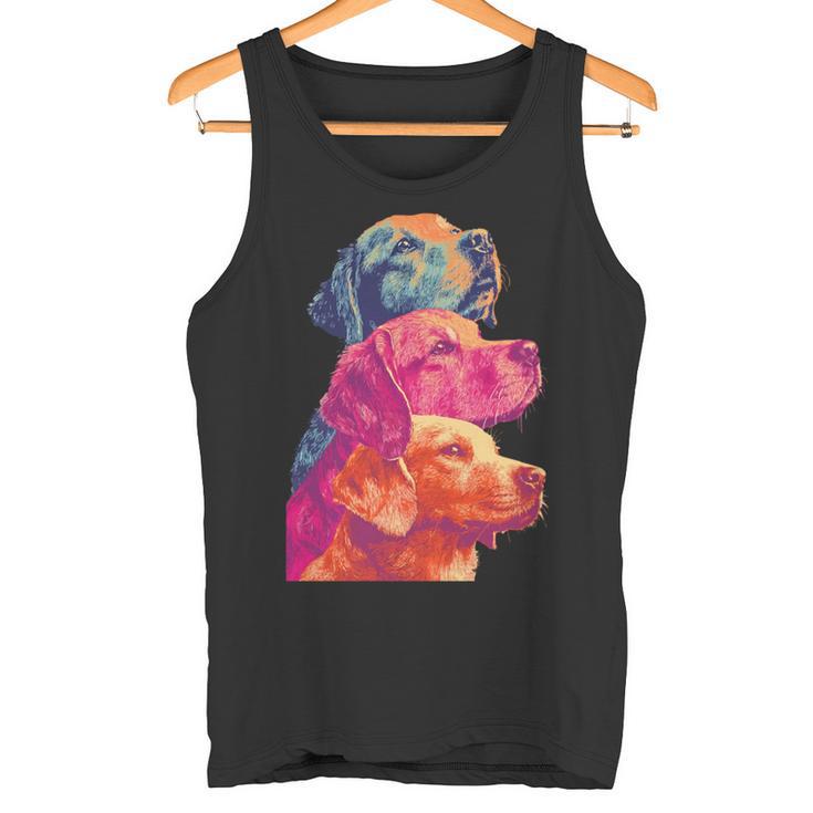 カラフルなラブラドールレトリバー犬夏の美的ペットアート 長袖tシャツ タンクトップ