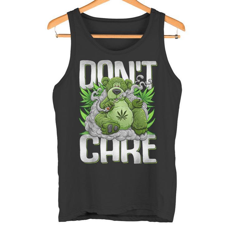 クマのスモーキングウィードマリファナtシャツ 面白いウィードベアtシャツ タンクトップ