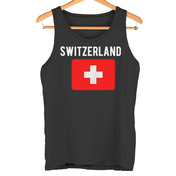 スイス国旗 スイス国地図フラッグ タンクトップ