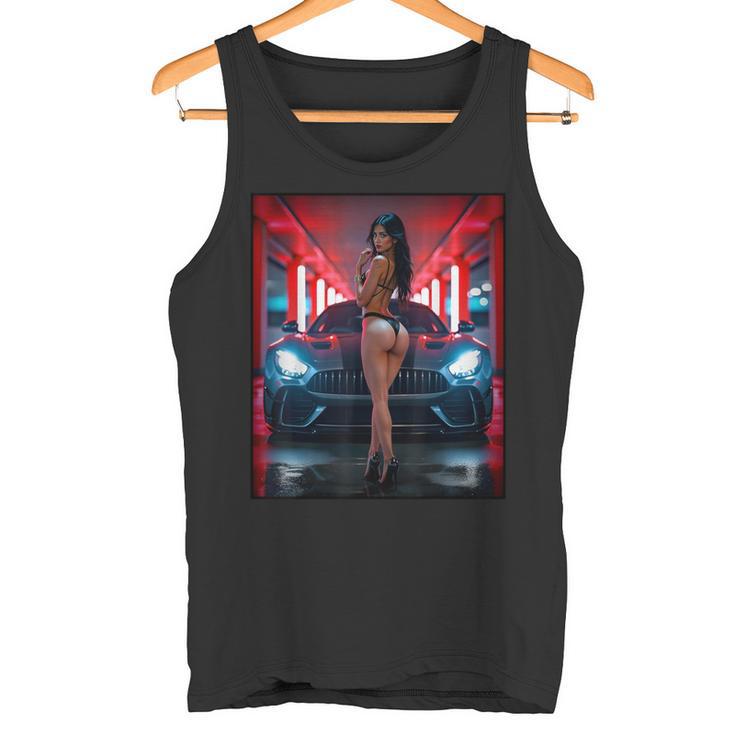 セクシーガールグラフィックtシャツ セクシービキニモデル&エキゾチックカー タンクトップ