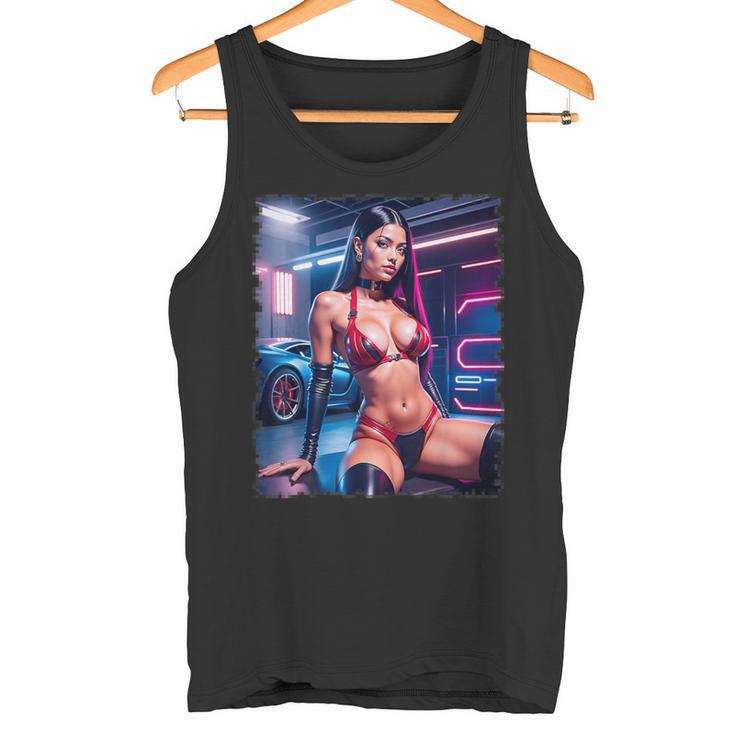 セクシーガールグラフィックtシャツ セクシーラティーナビキニモデル&スポーツカー タンクトップ