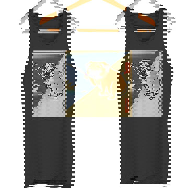 パグ 犬 面白いtシャツ イヌ 釣り メンズ おもしろ 面白い 服 おもしろグッズ 文字tシャツ ネタ 海釣り 川釣り タンクトップ