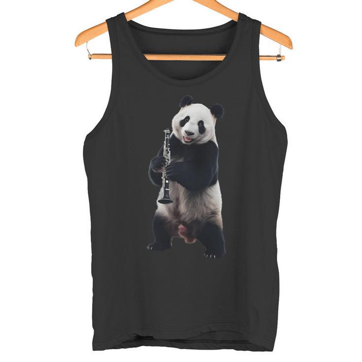 パンダ 演奏 クラリネット リアル 長袖tシャツ タンクトップ