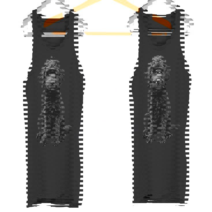 ブラックラブラドゥードル犬のアートデザイン。 長袖tシャツ タンクトップ