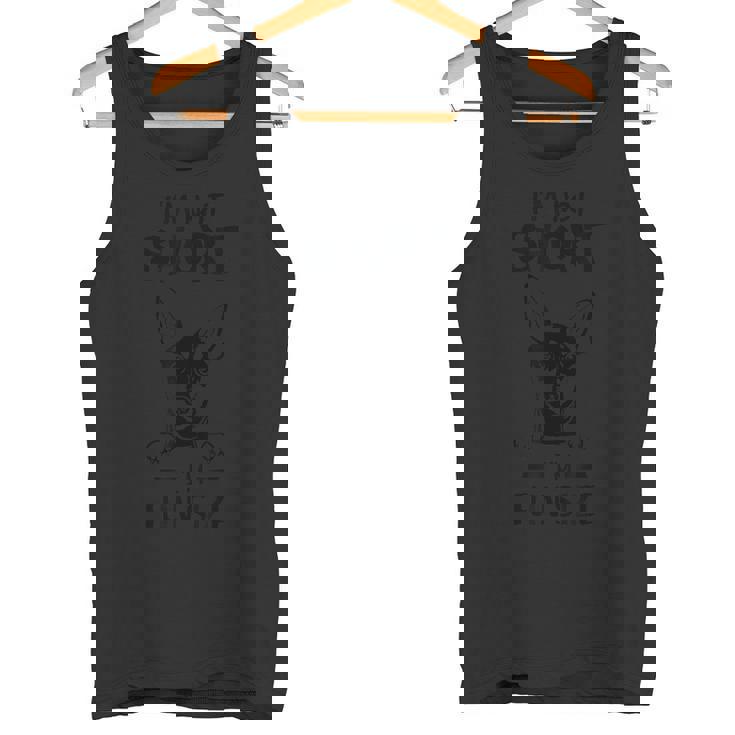 ミニピン、短くはない、楽しいサイズのミニチュアピンシャーのお父さん タンクトップ