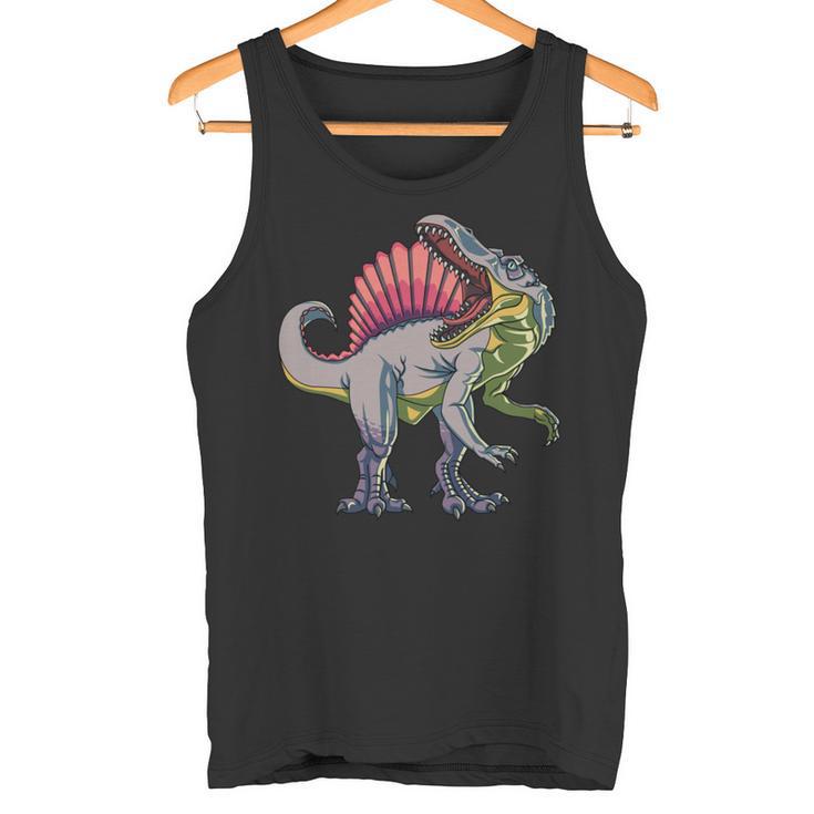 リアルなスピノサウルス 恐竜 先史時代の野生動物 長袖tシャツ タンクトップ