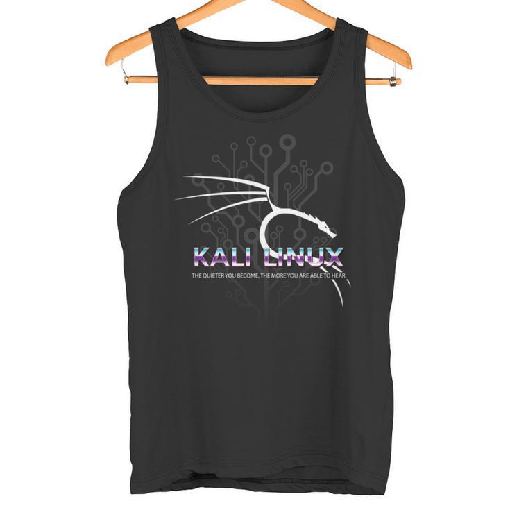 レトロ バックトラック Kali Linux デザイン ドラゴンとタグライン 長袖tシャツ タンクトップ