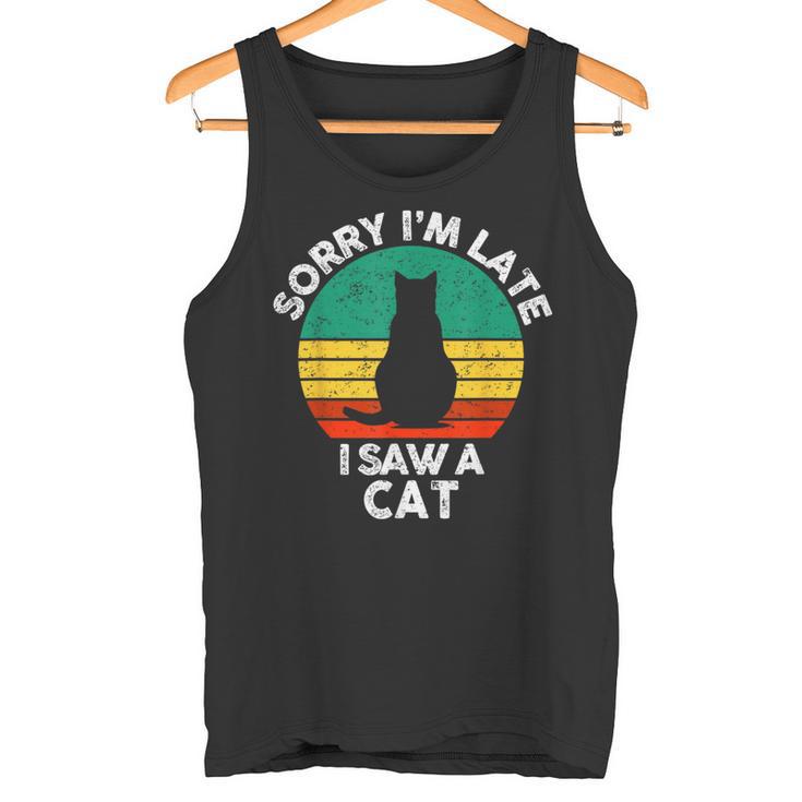 レトロ ヴィンテージorry I'm Late Iaw A Cat かわいい 猫好き タンクトップ