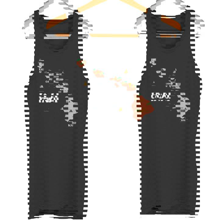 地図 ヴィンテージ お土産 ハワイ諸島 タンクトップ