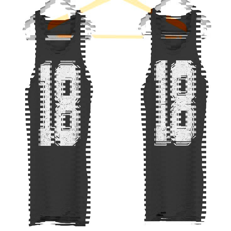 番号18シャツ、番号付き ヴィンテージ 18歳の誕生日 タンクトップ