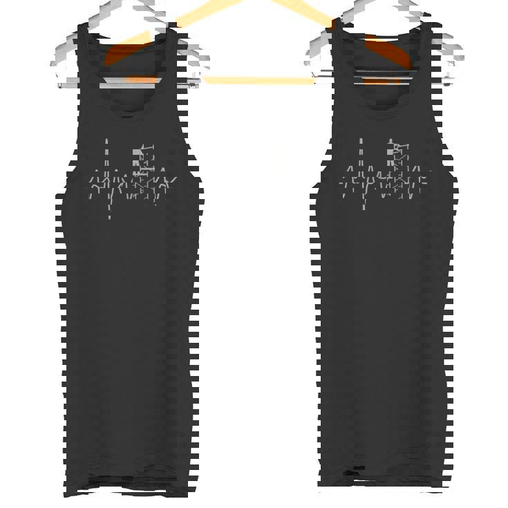 足場の鼓動レトロな足場ヴィンテージの職人 タンクトップ