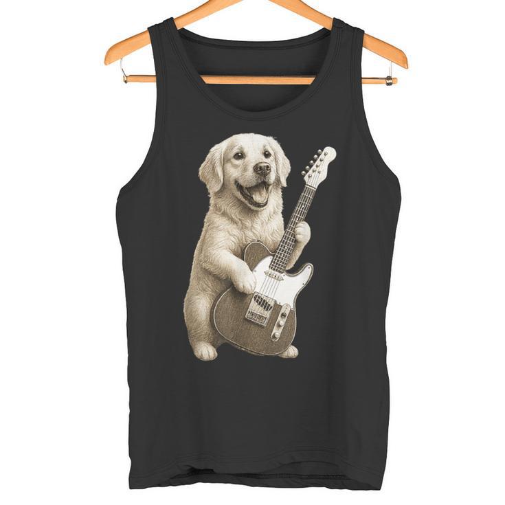 面白いtシャツ ゴールデンレトリバー 犬 ギター イヌ メンズ グッズ かわいい おもしろ 面白い 服 ネタ タンクトップ