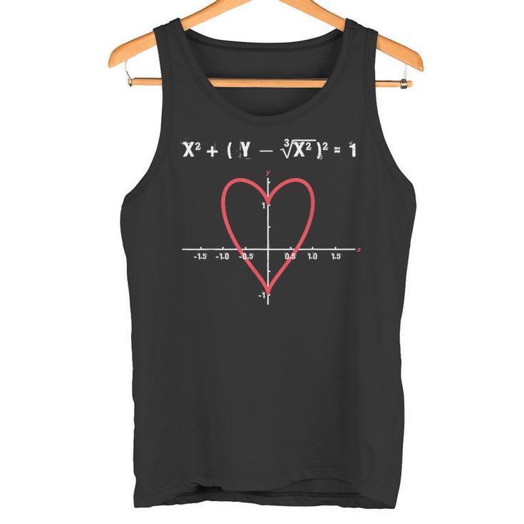 面白い数学オタクtシャツ ハート方程式付き タンクトップ