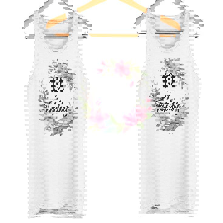 101歳＆ファビュラスフラワーパーティー 101歳の誕生日おめでとう 長袖tシャツ タンクトップ