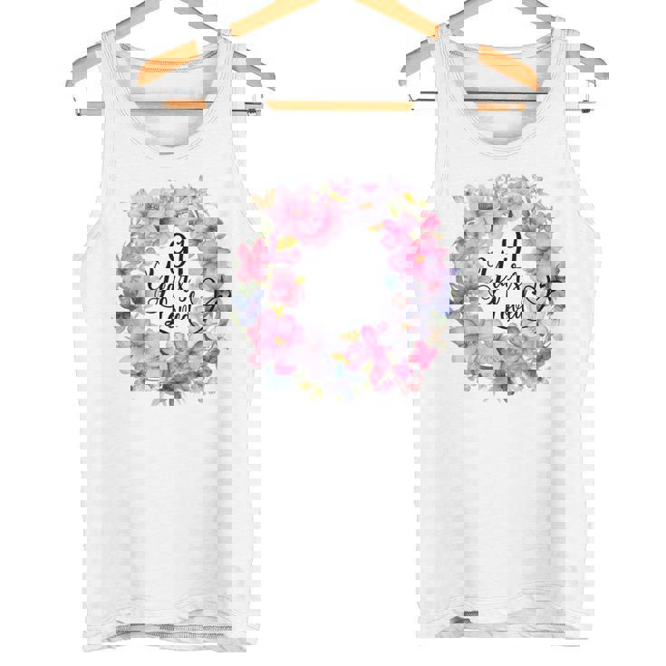 91 Years Loved 91歳の誕生日 フローラルリース ナインティワン タンクトップ