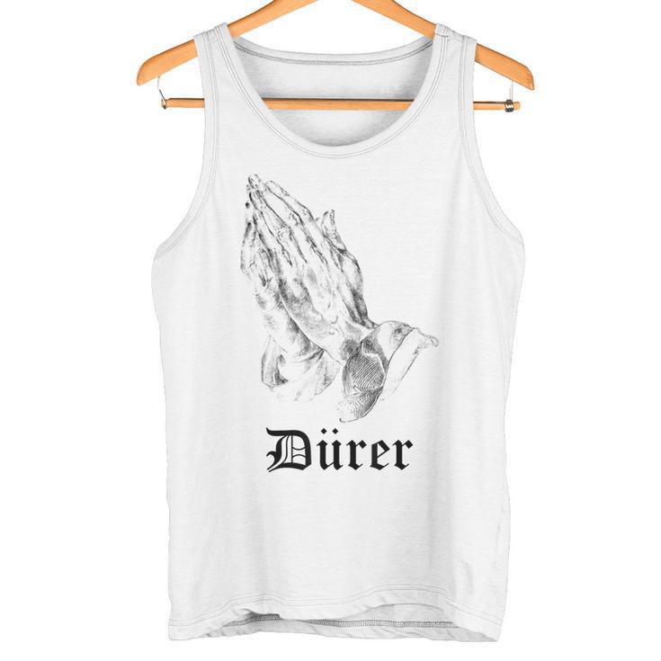 Albrecht Dürer Durer クリスチャンアート 祈りの手 ホワイト タンクトップ
