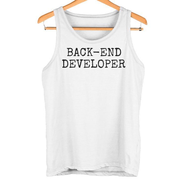 Back End Developer タンクトップ