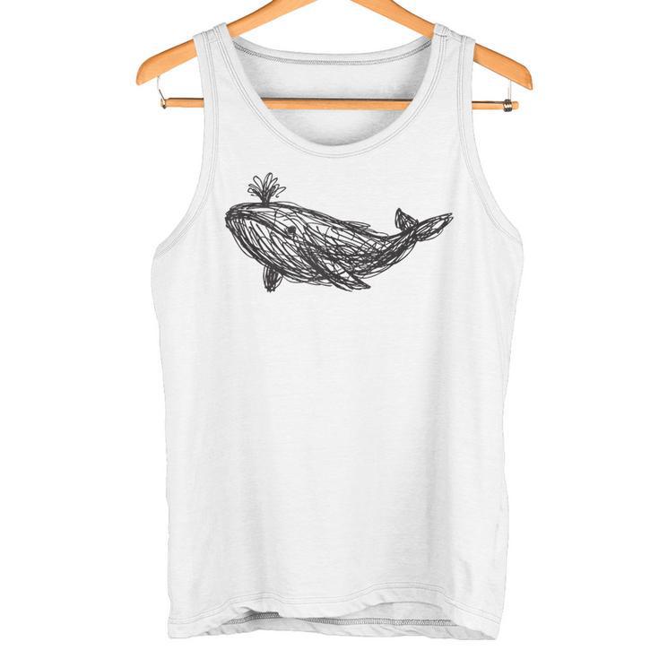 Ballena Boceto Ballena Azul Océano In Mangas Camiseta sin mangas
