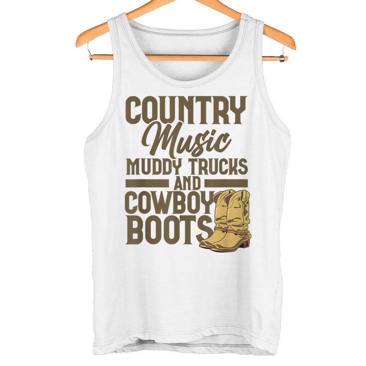 Country Music マディトラックとカウボーイブーツ ウェスタンusa タンクトップ