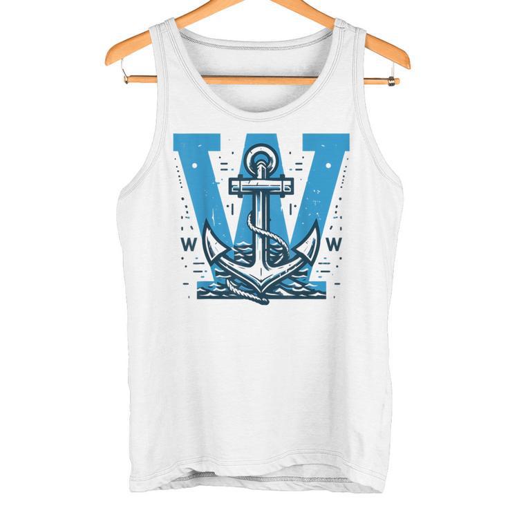Divertidoelero Azul W Anchor Camiseta sin mangas